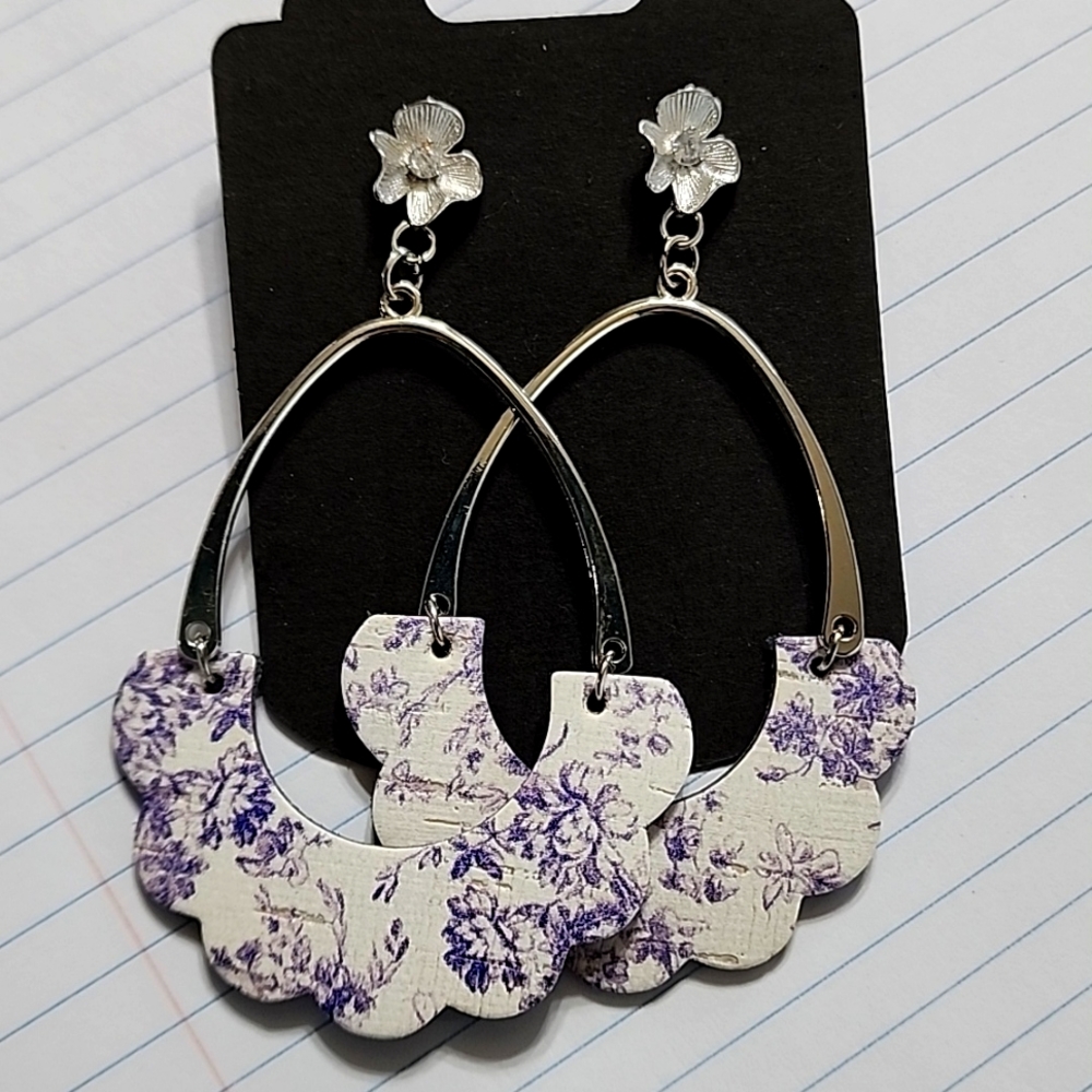 Handmade Cork back leather earrings